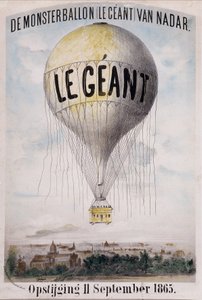 De Monsterballon (Le Giant) van Nadar Optijging 11 Eylül 1865. 11 Eylül