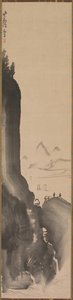 Dağlar ve Uzak Tekneler, 18. yüzyılın sonları. by Nagasawa Rosetsu