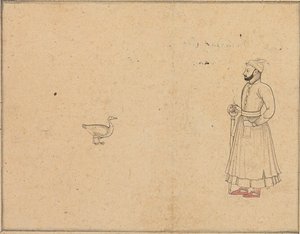 Raja Balwant Dev Singh ve bir kuğu, c.1750-55