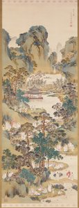 Orkide Köşkü'nde Şiir Buluşması (ipek üzerine mürekkep, renk ve gofun) by Nakabayashi Chikkei