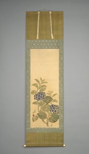 Ortanca, 19. yüzyılın başlarında (kağıt üzerine mürekkep ve sulu boya) by Nakamura Hochu