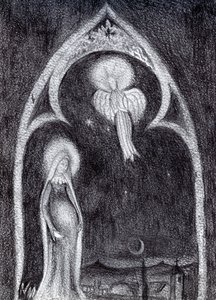 Angel Gabriel, 2015, (Kart üzerinde Grafit Kalem Çalışması) by Nancy Moniz Charalambous
