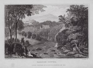 Bardon Kulesi (gravür) by Nathaniel (after) Whittock