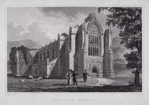 Bolton Manastırı (gravür) by Nathaniel (after) Whittock