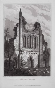 Byland Manastırı (gravür) by Nathaniel (after) Whittock