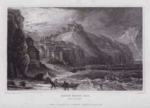 Robin Hoods Bay, Whitby yakınında (gravür) by Nathaniel (after) Whittock