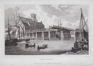 Selby Köprüsü (gravür) by Nathaniel (after) Whittock