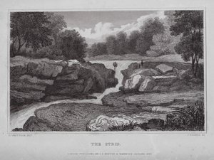 Strid (gravür) by Nathaniel (after) Whittock