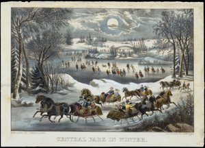 Kışın Central Park, 1877-94., 1877-94. Yaratıcılar: Nathaniel Currier, James Merritt Ives, Currier ve Ives. by Currier and Ives