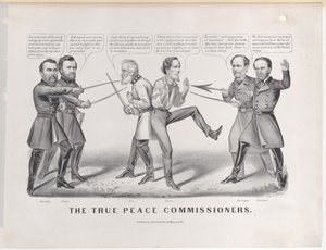 The True Peace Commissioners, 1865., 1865. Yaratıcılar: Nathaniel Currier, James Merritt Ives, Currier ve Ives. by Currier and Ives
