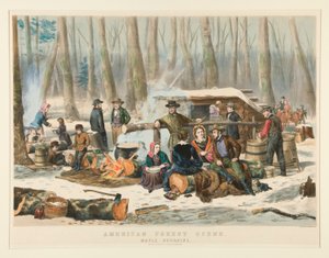 Amerikan Orman Sahnesi, Akçaağaç Şekerleme by Nathaniel Currier