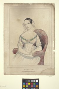 Augusta (elle renklendirilmiş litografi) by Nathaniel Currier