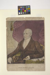John Quincy Adams (elle renklendirilmiş litografi) by Nathaniel Currier