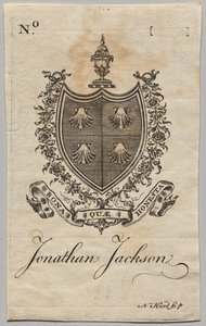 Bookplate: Üzerinde Jonathan Jackson bulunan Arması