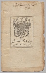 Bookplate: Arması Robert Hale, Esq. yazılı
