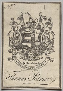 Bookplate: Thomas Palmer yazılı Arması