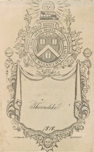 Mesih ve Kilise Mührü ile Harvard College Bookplate by Nathaniel Hurd