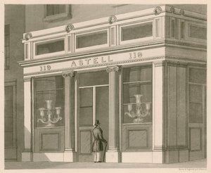 Astell, Wine and Spirit Warehouse, Grafton Street, Tottenham Court Road için ön mağaza by Nathaniel Whittock