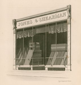 Messrs Jones ve Shearman, Blackfriars Road, Londra mağazasının önü by Nathaniel Whittock