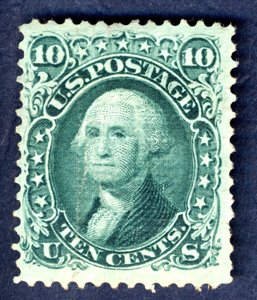 10c Washington E Grill single, 1867.