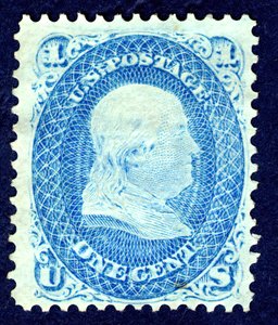 1c Franklin F Grill single, 1867.