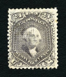 24c Washington F Grill tek, 1867.