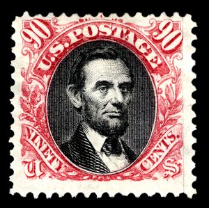 90c Abraham Lincoln, tekli, 1875