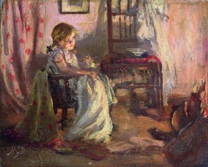 şöminenin yanında by Nellie Gertrude Dixon