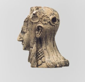Bir kadın figürünün başı, MÖ 8-7. yy. (fildişi) by Neo Assyrian