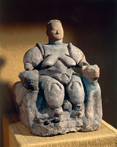 Pişmiş toprak ana tanrıça heykeli, Çatalhöyük veya Çatalhöyük, MÖ 6. binyıldan