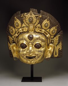Bhairava Maskesi (yaldızlı bakır repo ve değerli taşlar)