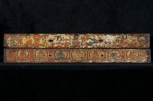Bir çift el yazması kapağı (çok renkli ahşap) by Nepalese School