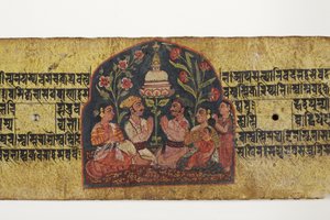Bir stupaya tapınma, 1659 (kağıt üzerinde opak wc ve mürekkep) by Nepalese School
