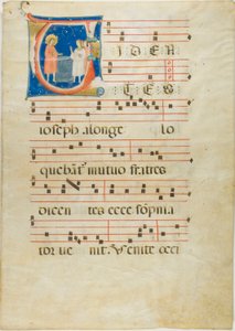 Joseph ve Kardeşleri Kuyuda, Bir Antiphonary'den İlk V by Neri da Rimini