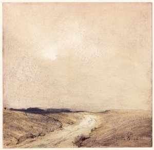Yorkshire Moorland (karta yapıştırılan kağıt üzerine kurşun kalem ve suluboya)