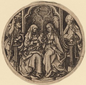 Aziz Christopher ve Erasmus ile Madonna ve Çocuk by Netherlandish 15th Century