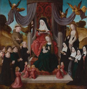 Aziz Anne Anna Selbdritt, Aziz Francis, Lidwina ve bağışçılar ile Bakire ve Çocuk, c. 1490-1