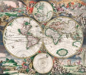 Antik Hollanda Dünya Haritası by Netherlandish School