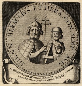 Bizans İmparatorları Herakleios ve Konstantin III. by Netherlandish School