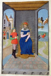 Ms 324 f.25 v. Phaeton babasından bir savaş arabası ödünç alır ve öldürülür, Metamorphoses 2 by Ovid, 1479 by Netherlandish School