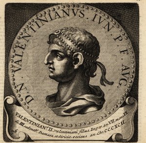Roma İmparatoru II. Valentinianus'un portresi. by Netherlandish School