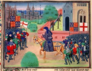 Roy 18 E I f.165v Köylü isyanı İngiltere ve St. George