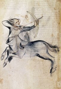 Sloane 3983 f.9v Yay Çizimi; Farsça bir astrolojik incelemenin çevirisinden, "Liber Astrologiae" (parşömen) by Netherlandish School