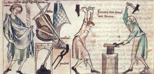 Sloane 3983 fol.5 Demirciler iş başında, 