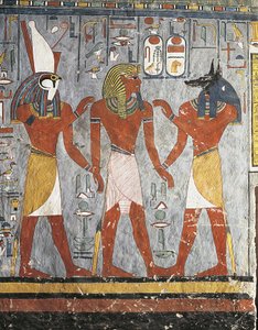 Harsiesis ve Anubis tanrıları arasında Firavun