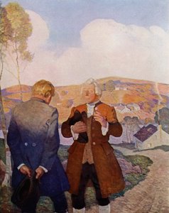 Robert Louis Stevenson tarafından Kaçırılanlar için çizim (renkli taş) by Newell Convers (after) Wyeth