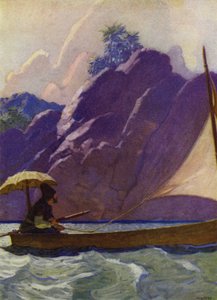 Robinson Crusoe için çizim (renkli taş)