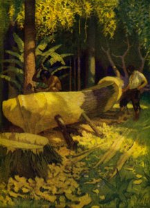 Robinson Crusoe için çizim (renkli taş) by Newell Convers (after) Wyeth