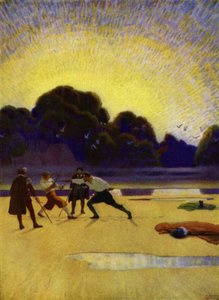 Batıya doğru Ho! Charles Kingsley (renkli taş) by Newell Convers (after) Wyeth