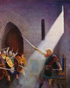 Wallace Kralın Kılıcını Çekiyor by Newell Convers (after) Wyeth